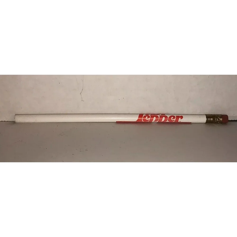 Vintage 70s DR PEPPER White Wooden Pencil Advertising Collectible Eraser NOS HTF